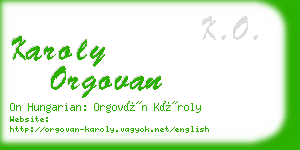 karoly orgovan business card